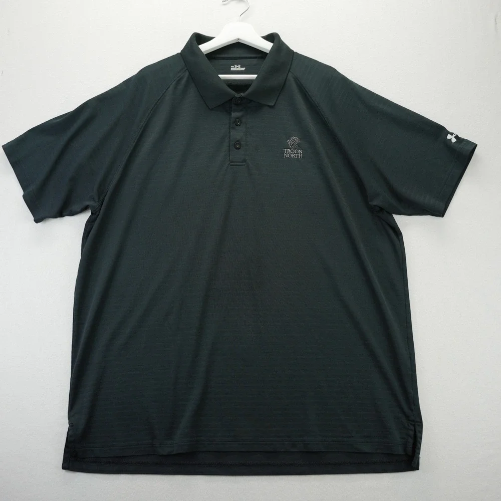 Under Armour‎ Mens XXL Black Troon North Golf Polo Shirt Short Sleeve
